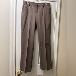Dockers size 10 medium tan with brown pin stripes pants.